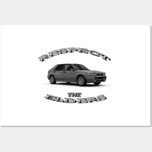 Lancia Delta Integrale Black/White 'Respect The Elders' Posters and Art